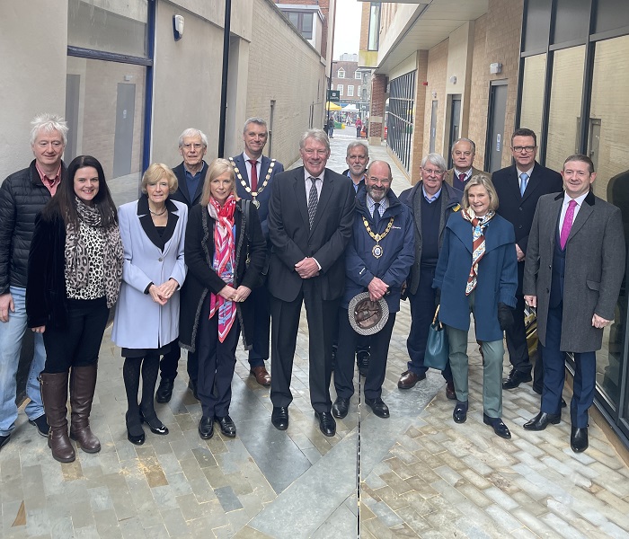 The project helps maximise the potential footfall across the town centre by widening Market Thoroughfare by more than 50 percent at ground floor level to 3.8m (before it was 2.4m). The project helps maximise the potential footfall across the town centre by widening Market Thoroughfare by more than 50 percent at ground floor level to 3.8m (before it was 2.4m).