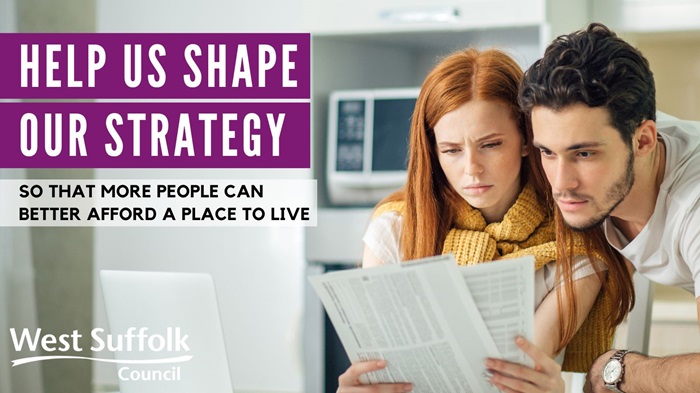 Affordable: The image shows a young couple looking worried as they look at some bills. The text reads help us shape our strategy so more people can better afford a place to live. Affordable: The image shows a young couple looking worried as they look at some bills. The text reads help us shape our strategy so more people can better afford a place to live.