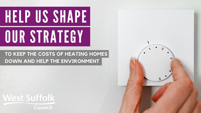Energy efficiency: The image shows someone turning down a thermostat. The text reads, help us shape our strategy to keep the cost of heating homes down and help the environment. Energy efficiency: The image shows someone turning down a thermostat. The text reads, help us shape our strategy to keep the cost of heating homes down and help the environment.
