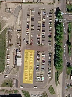 MHub - car park map 07.09.26 Image of car park with South West section of the car park highlighted.