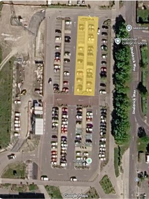 Image of Mildenhall Hub car park with North East section highlighted Image of Mildenhall Hub car park with North East section highlighted