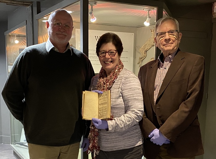 Cllr Ian Shipp with Diane Hind, Chair of the Friends of Moyse’s Hall Museum holding A Tryal of Witches, At the Assizes Held at Bury St. Edmunds for the County of Suffolk, alongside Terry O’Donoghue, Secretary and Vice-chair of the Bury Society Cllr Ian Shipp with Diane Hind, Chair of the Friends of Moyse’s Hall Museum holding A Tryal of Witches, At the Assizes Held at Bury St. Edmunds for the County of Suffolk, alongside Terry O’Donoghue, Secretary and Vice-chair of the Bury Society