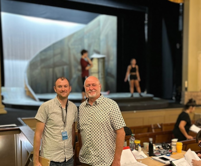 Owen Calvert-Lyons and Cllr Ian Shipp at the Theatre Royal in Bury St Edmunds which also received UKSPF funds Owen Calvert-Lyons and Cllr Ian Shipp at the Theatre Royal in Bury St Edmunds which also received UKSPF funds