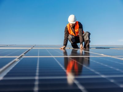 Solar panels being installed
