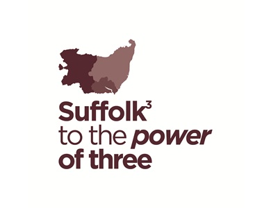 Suffolk to the power of three logo