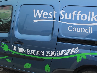 A West Suffolk Council electric vehicle A West Suffolk Council electric vehicle