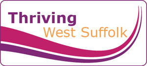 Thriving West Suffolk logo - purple border